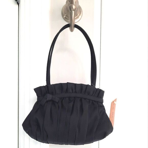 NWT Mini Bag Black Satin Crossbody or Wristlet - Picture 2 of 8